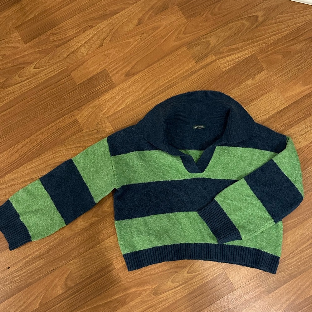 Wild Fable Green and Blue V-Neck Sweater